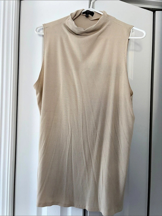 Studio Tops - Studio Sleeveless Mock Neck Tunic in Beige Size XL Like New